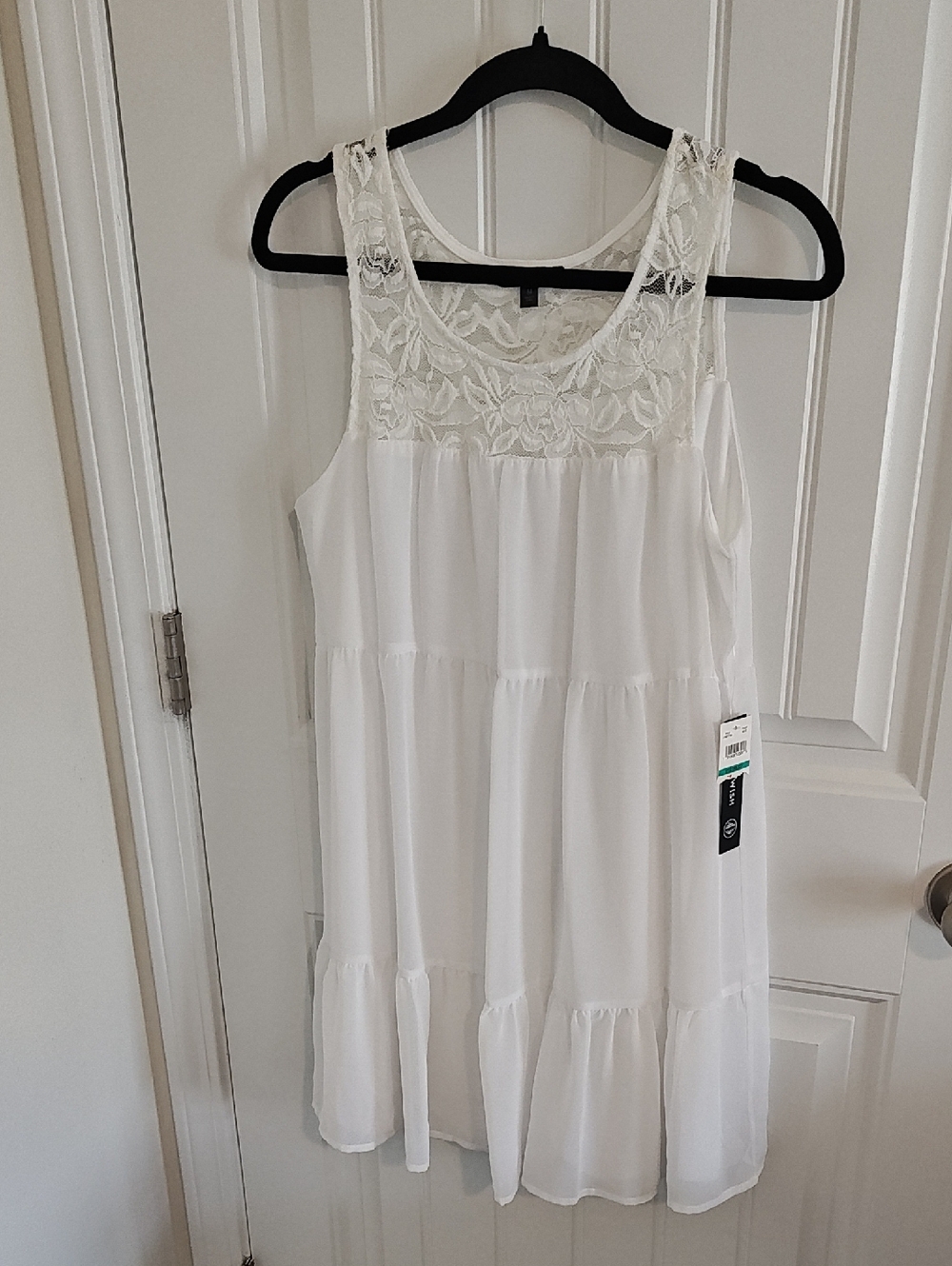 As U Wish White Lace Sleeveless Aline Swing Dress Medium